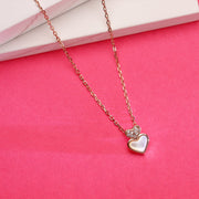 Heart Overlay Rose Gold Necklace