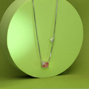 Pretty Pink Silver Necklace