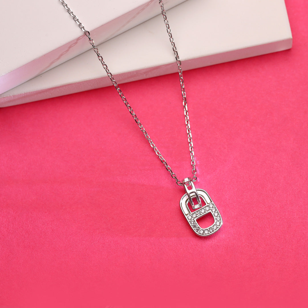 Forever Lock Silver Necklace