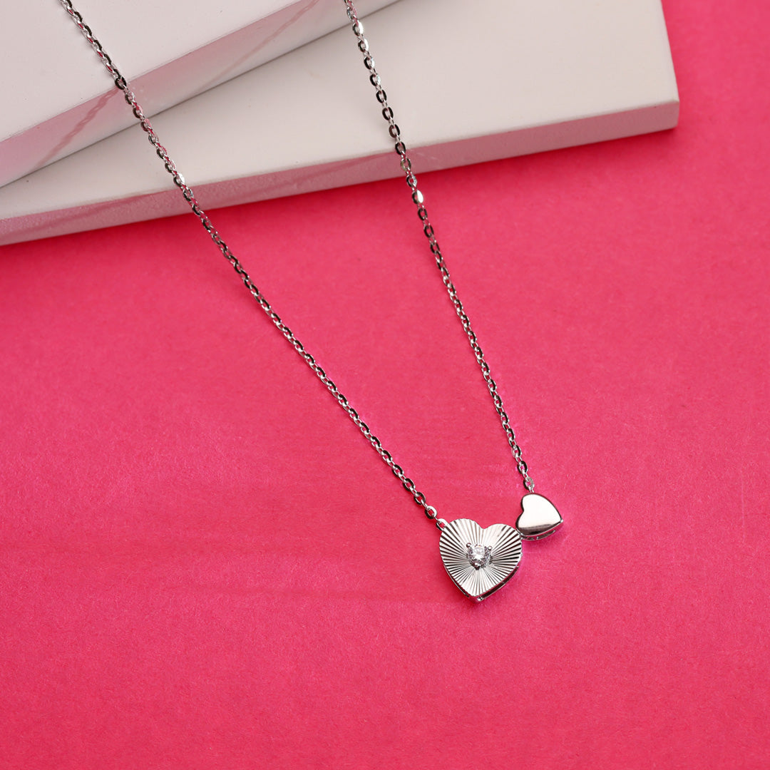 Radiant Hearts Silver Necklace
