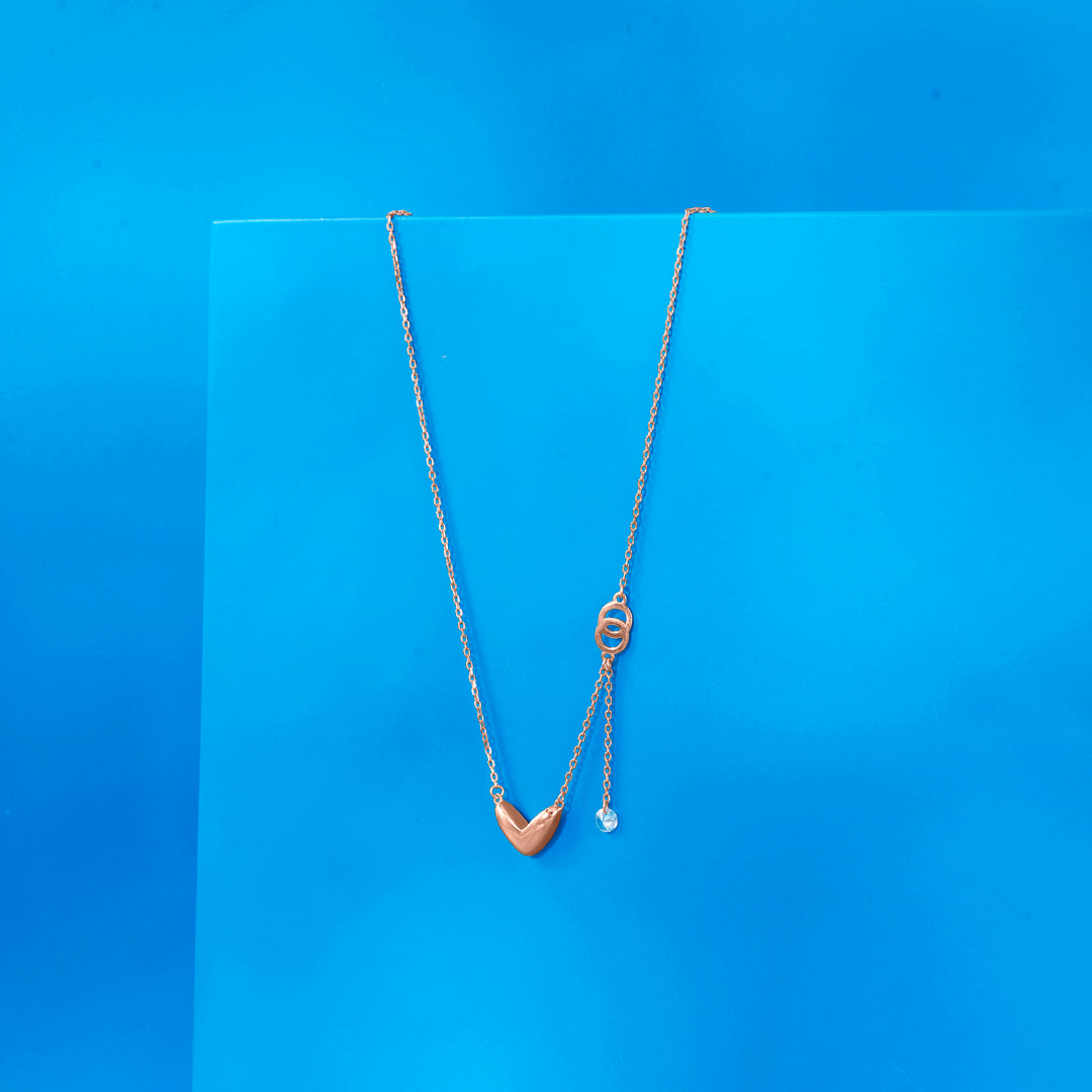Roseate Heart Silver Modern Necklace