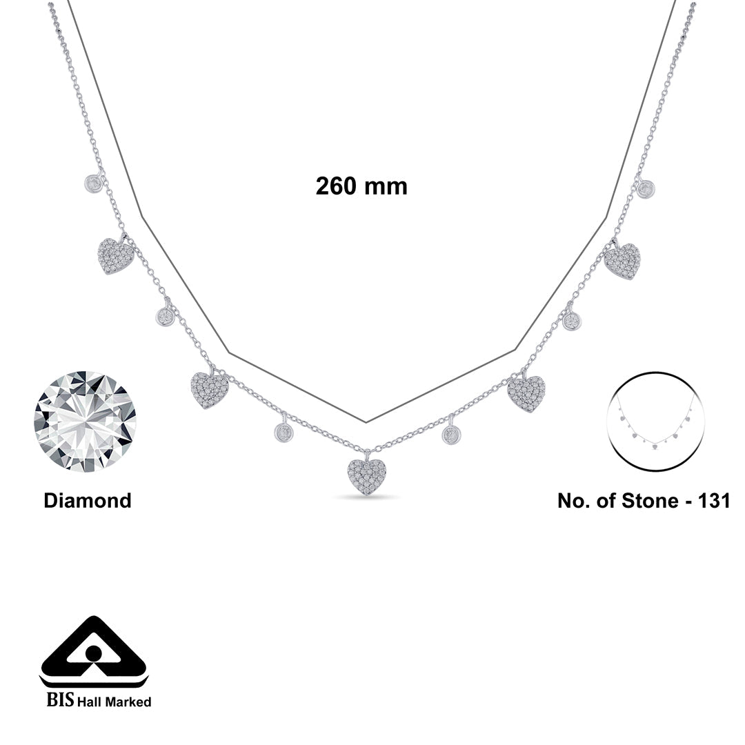 Hearts & Stones Silver Charm Necklace