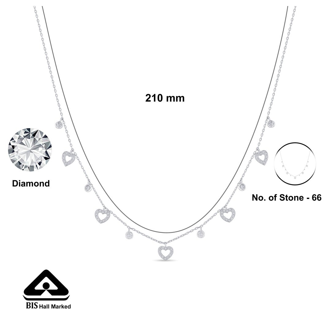 Heart Grace Silver Charm Necklace