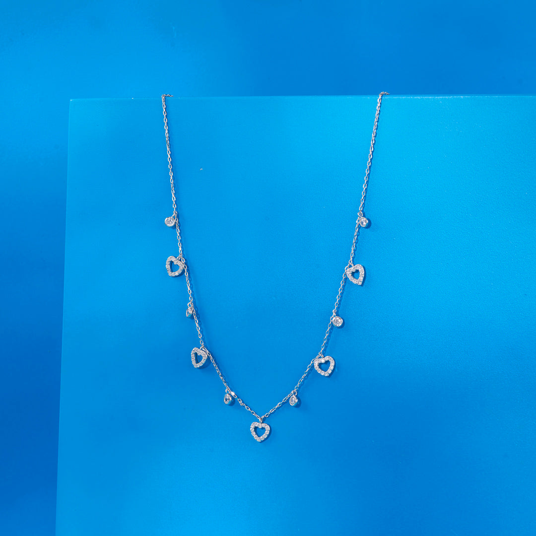 Heart Grace Silver Charm Necklace