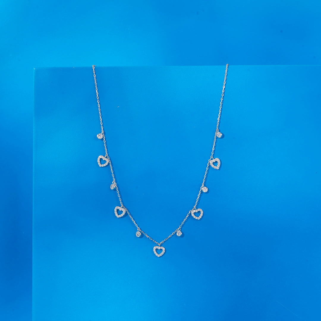 Heart Grace Silver Charm Necklace