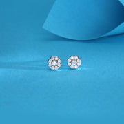 Stone Wreath Silver Stud Earrings