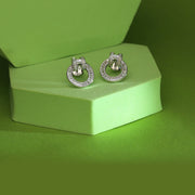 Circle Nexus Silver Stud Earrings