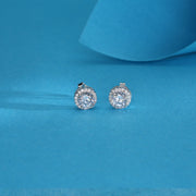 Frost Circle Silver Stud Earrings