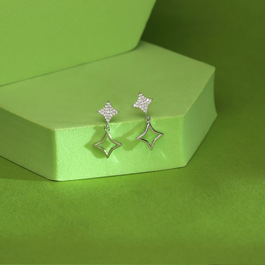 Stark Diamonds Silver Drops & Dangler Earrings