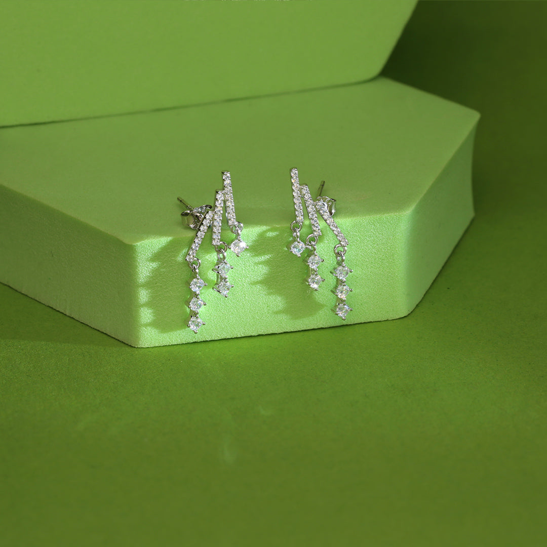 Links and Stones Silver Drops & Dangler Earrings