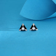 Studded Stygian Silver Stud Earrings