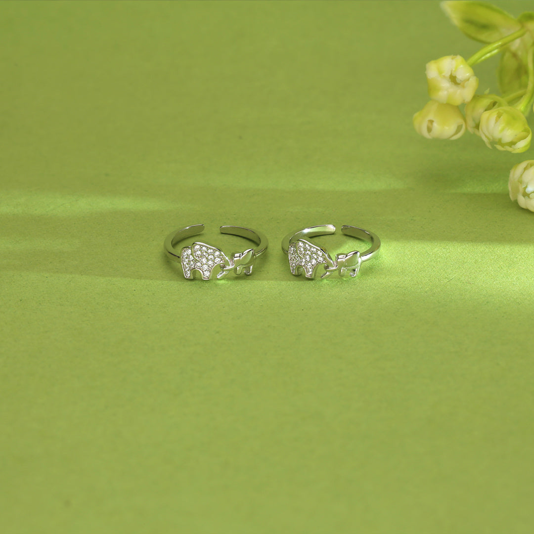 Bond of Elephants Silver Jodvi