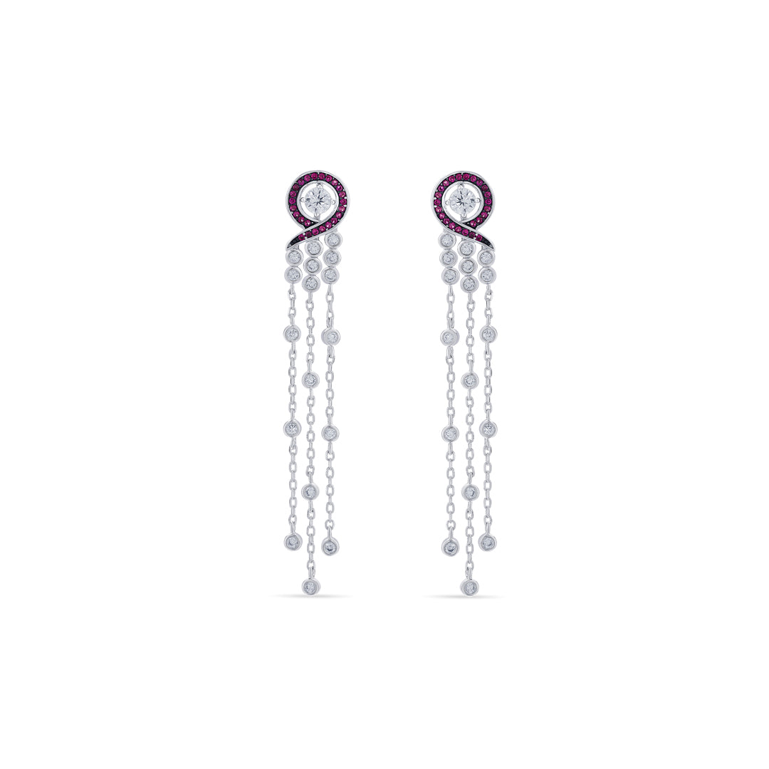 Sapphire Swirl Silver Drops & Dangler Earrings