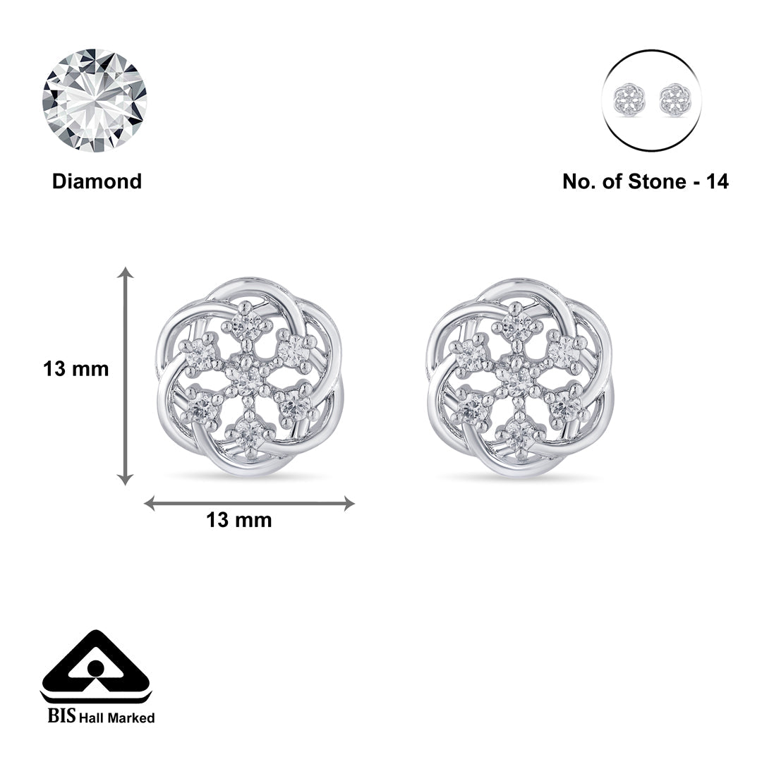 Starry Nova Silver Stud Earrings