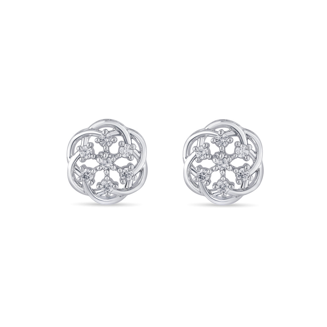 Starry Nova Silver Stud Earrings