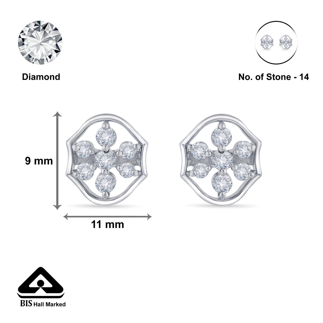Petal Pop Silver Stud Earrings