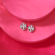 Petal Pop Silver Stud Earrings