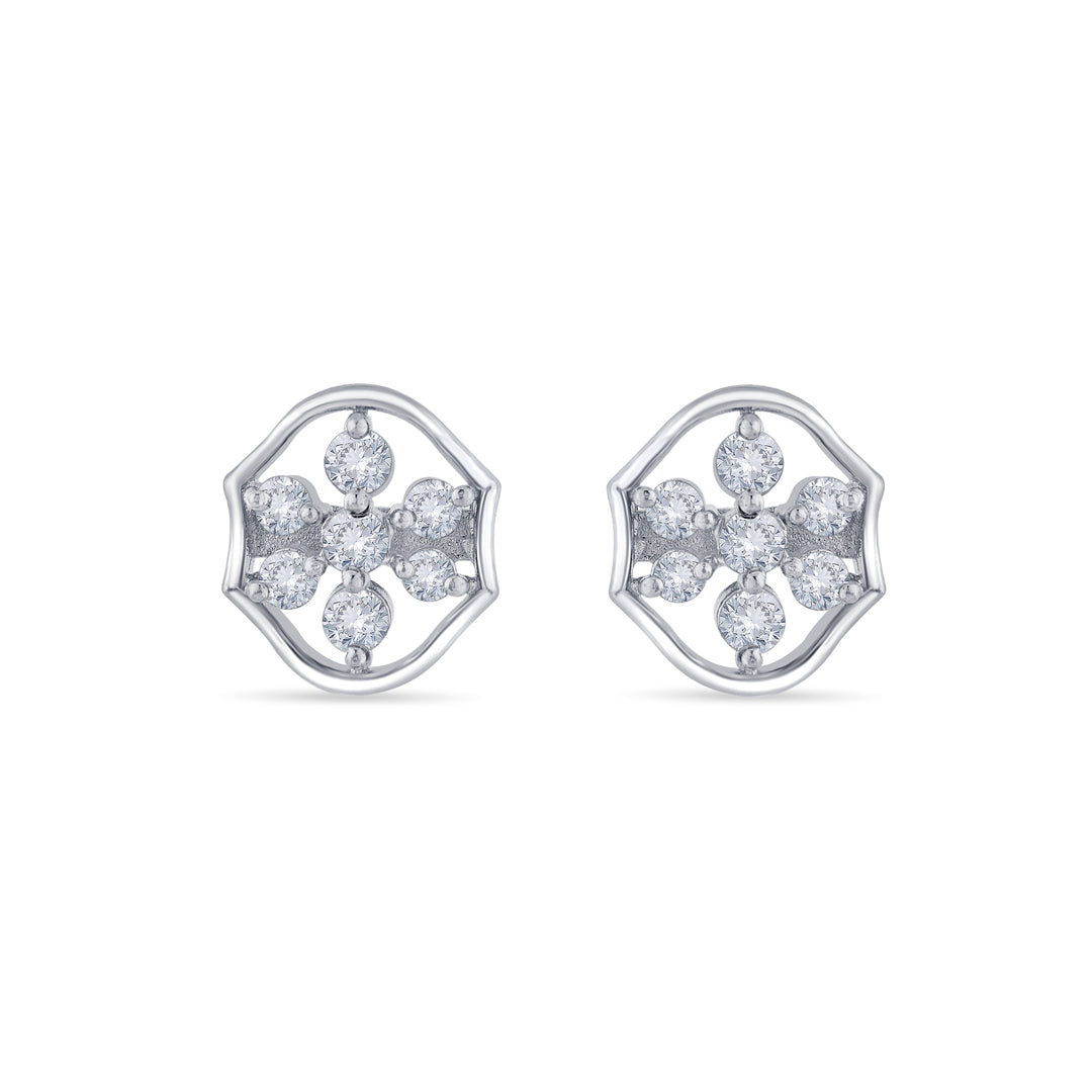 Petal Pop Silver Stud Earrings