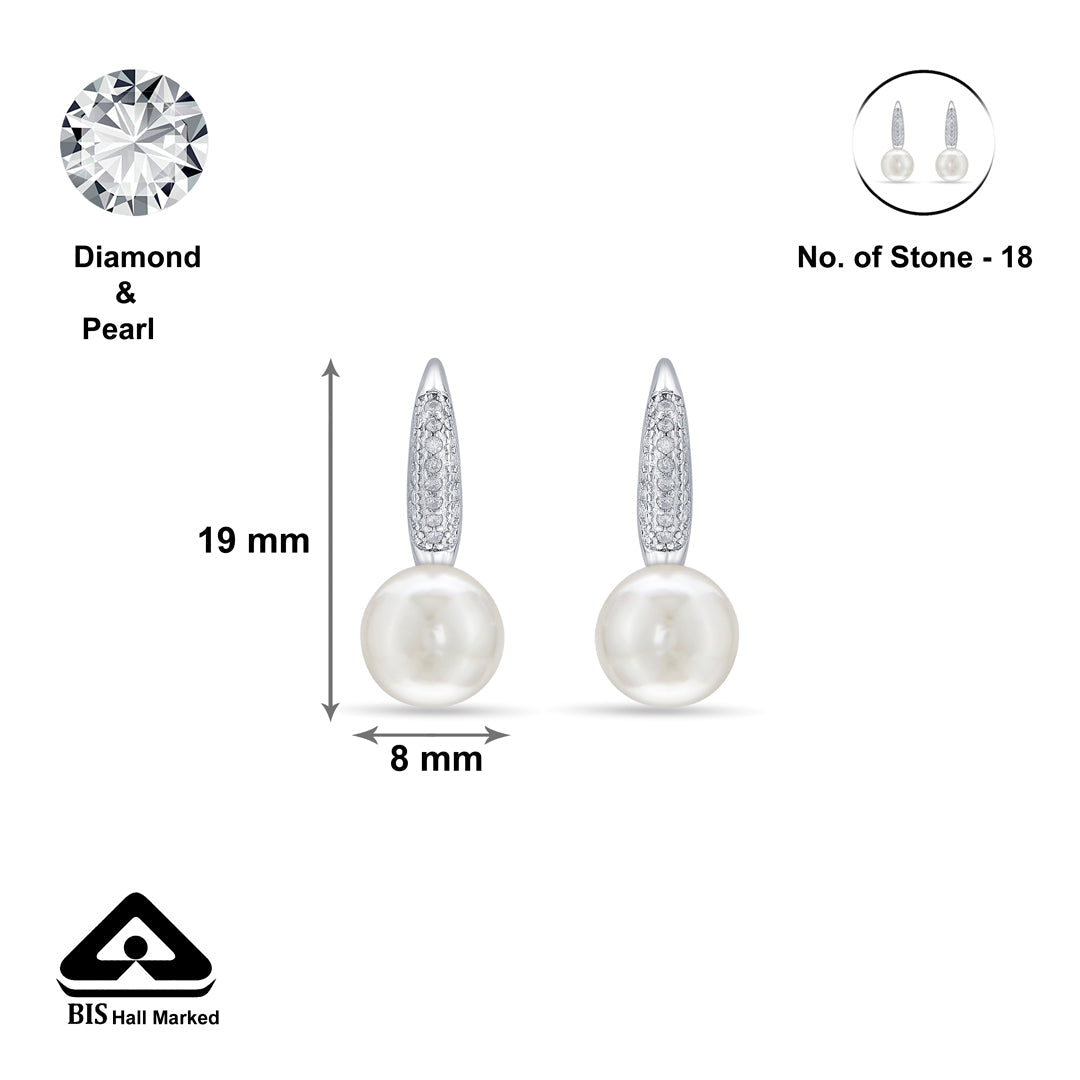 Pearl Flicker Silver Stud Earrings