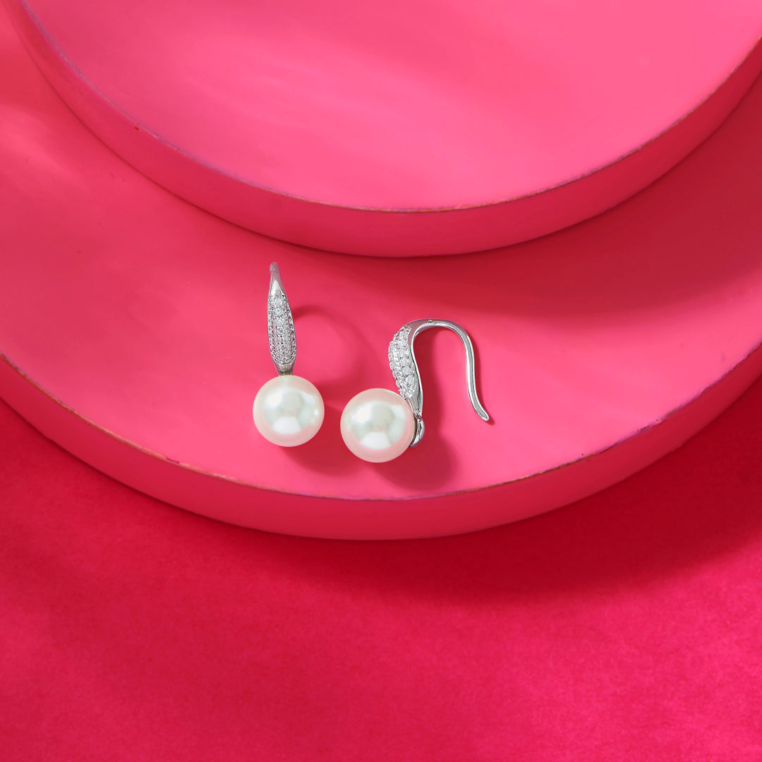 Pearl Flicker Silver Stud Earrings