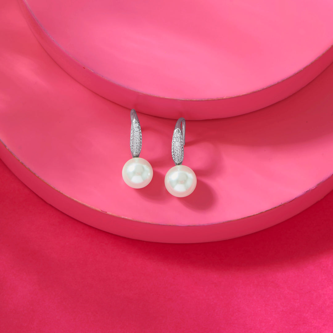 Pearl Flicker Silver Stud Earrings