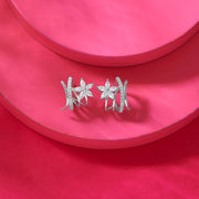 Jasmine Drift Silver Stud Earrings