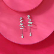 Aura Twirl Silver Drops & Dangler Earrings