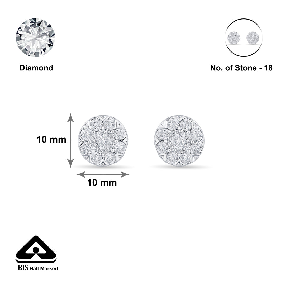 Sparkle Orbit Silver Stud Earrings