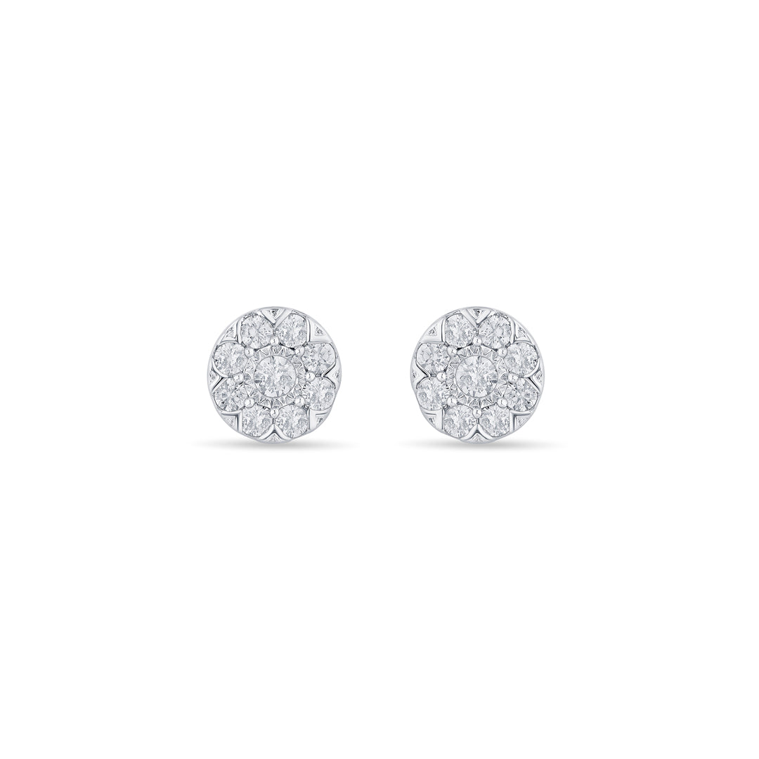 Sparkle Orbit Silver Stud Earrings