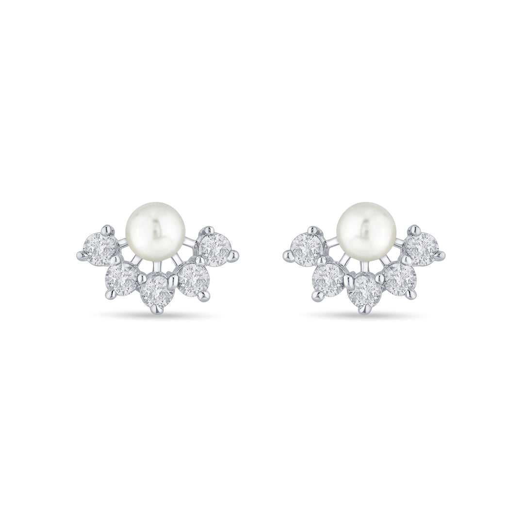 Pearl Story Silver Stud Earrings