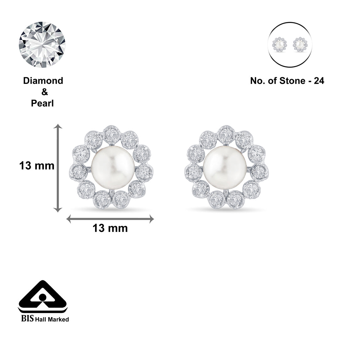 Pearl Pop Silver Stud Earrings