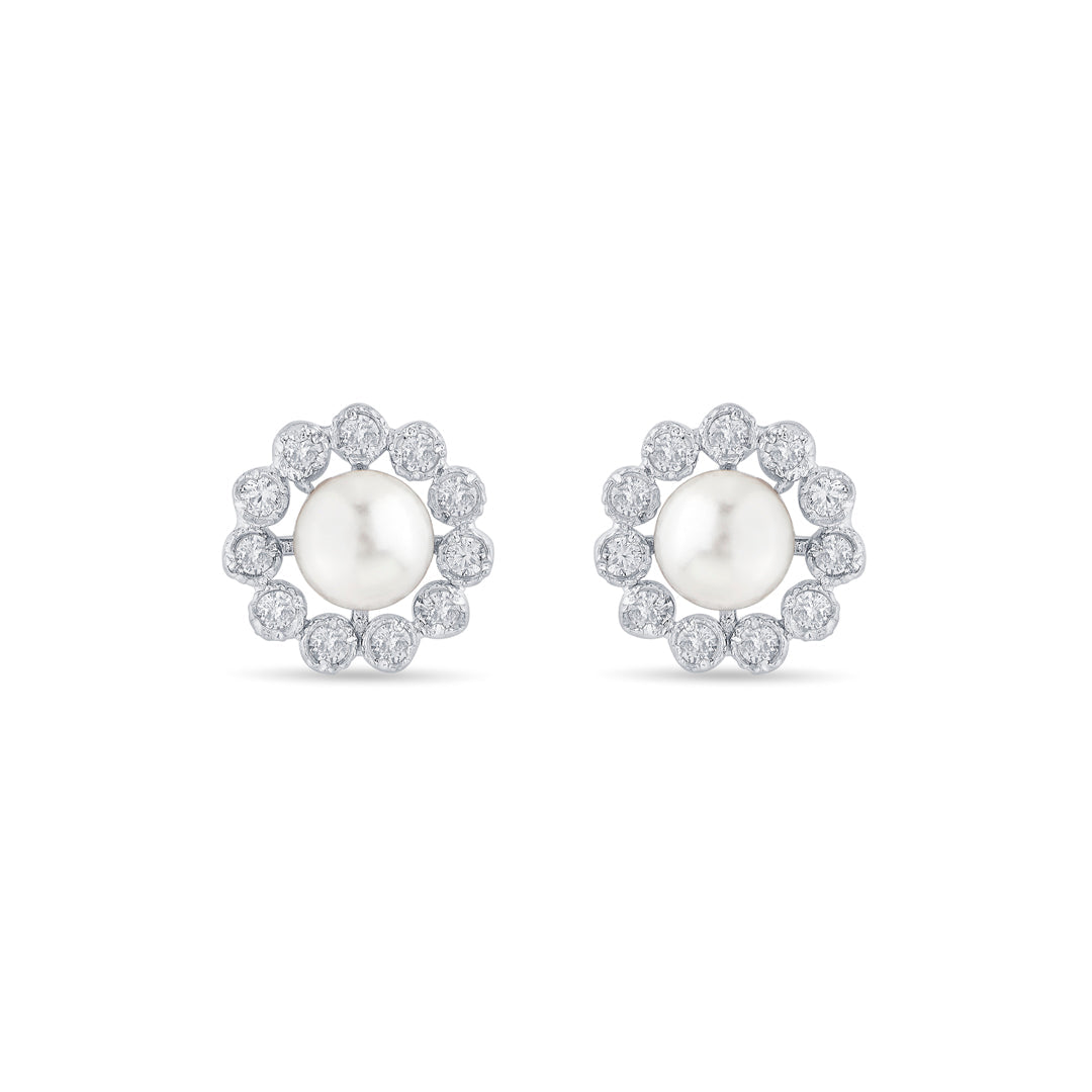 Pearl Pop Silver Stud Earrings