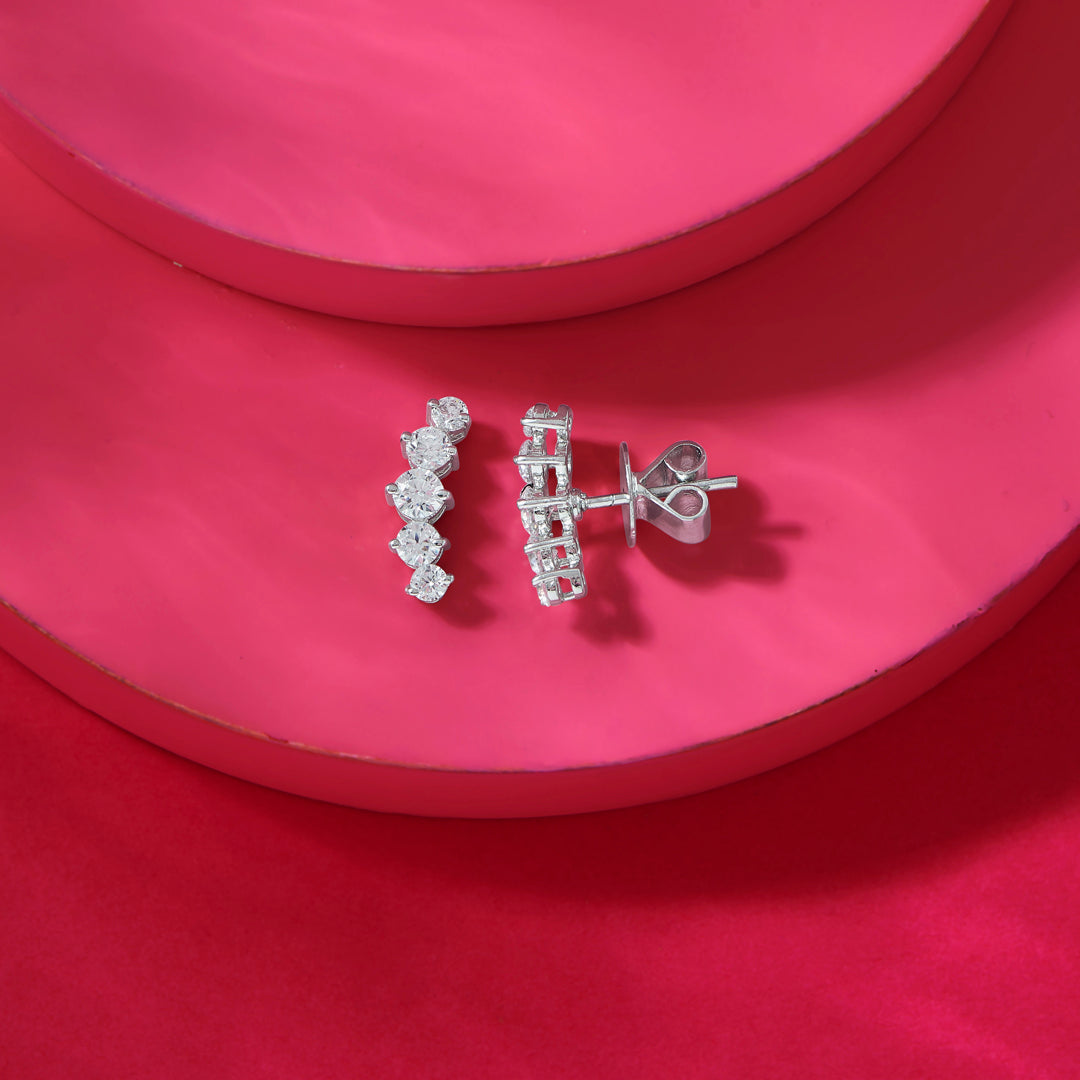 Playful Spark Silver Stud Earrings