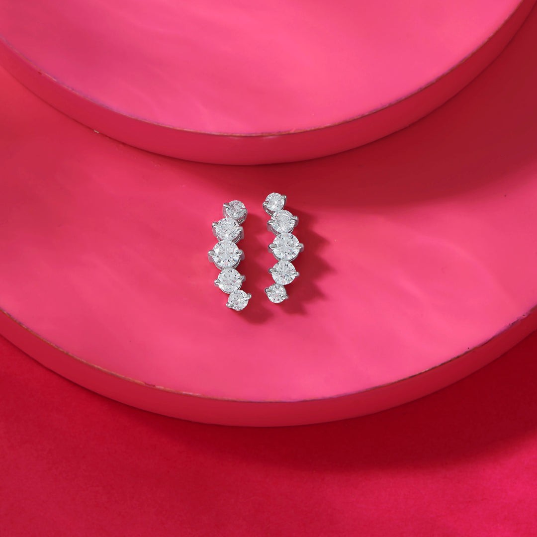 Playful Spark Silver Stud Earrings