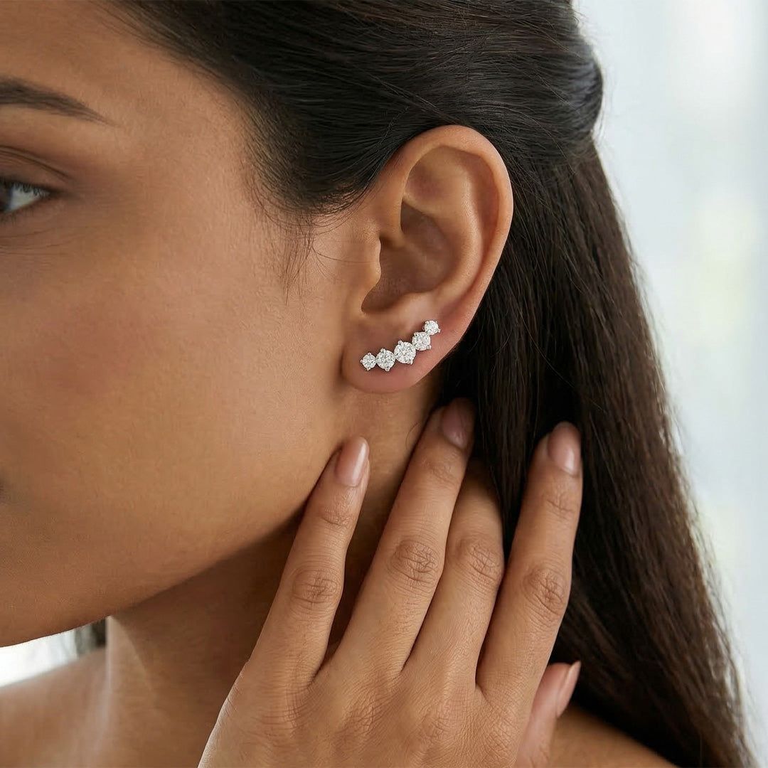 Playful Spark Silver Stud Earrings
