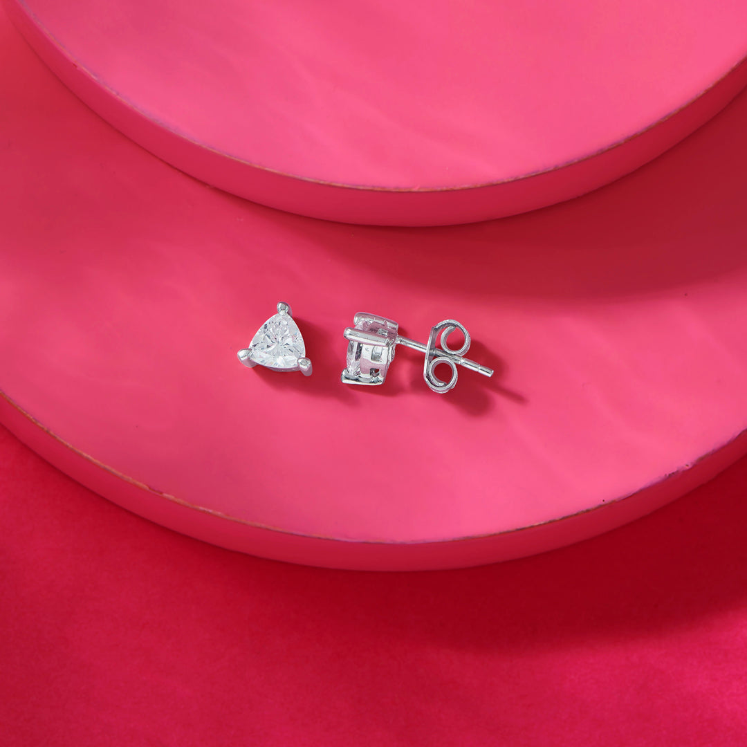Chic Twinkle Silver Stud Earrings