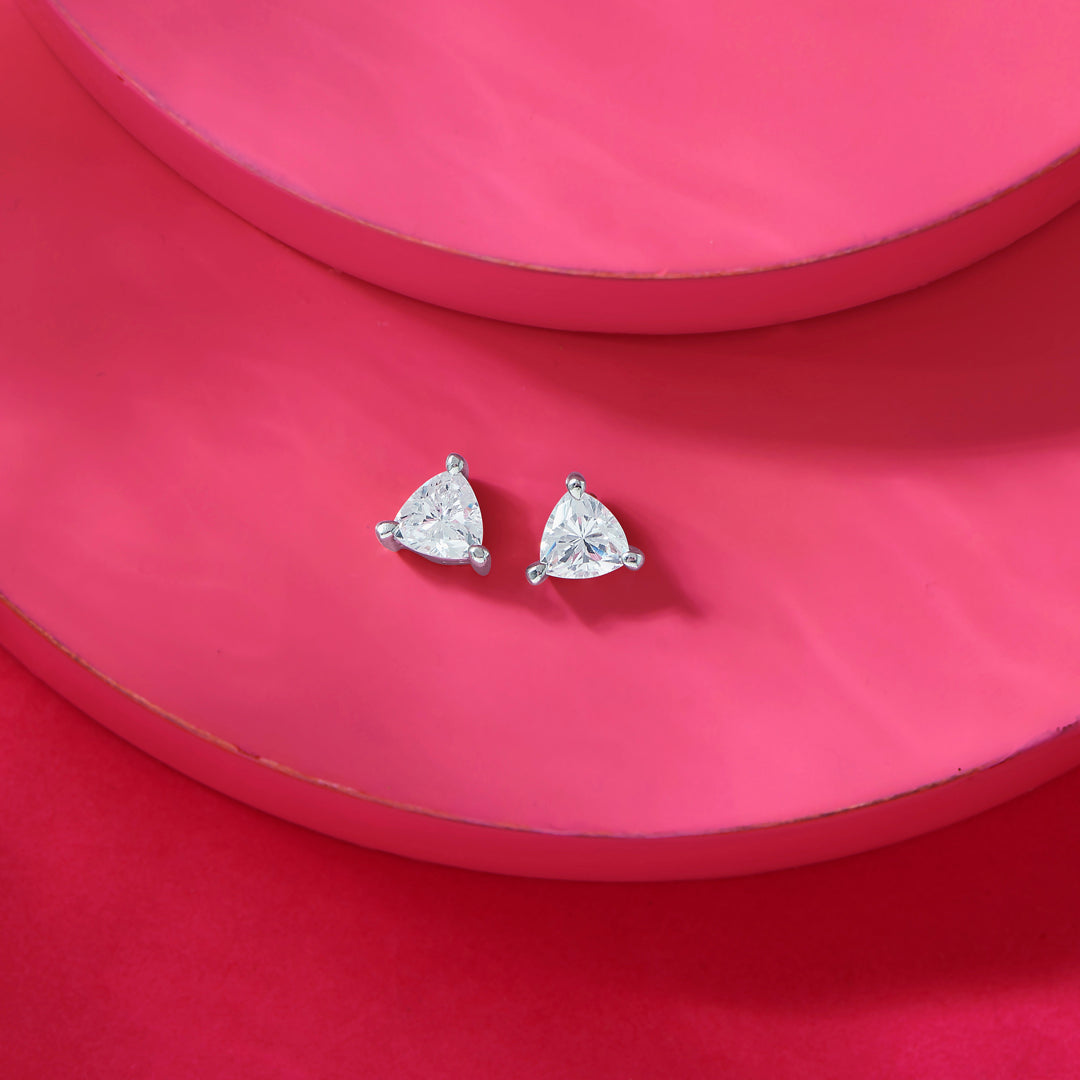 Chic Twinkle Silver Stud Earrings