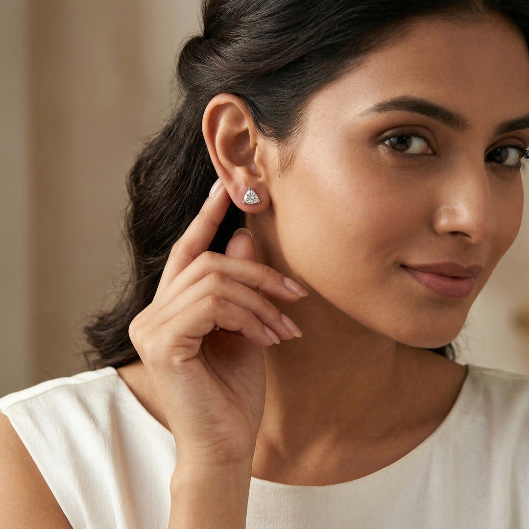 Chic Twinkle Silver Stud Earrings