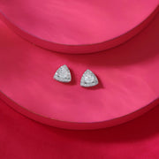 Crystal Triad Silver Stud Earrings