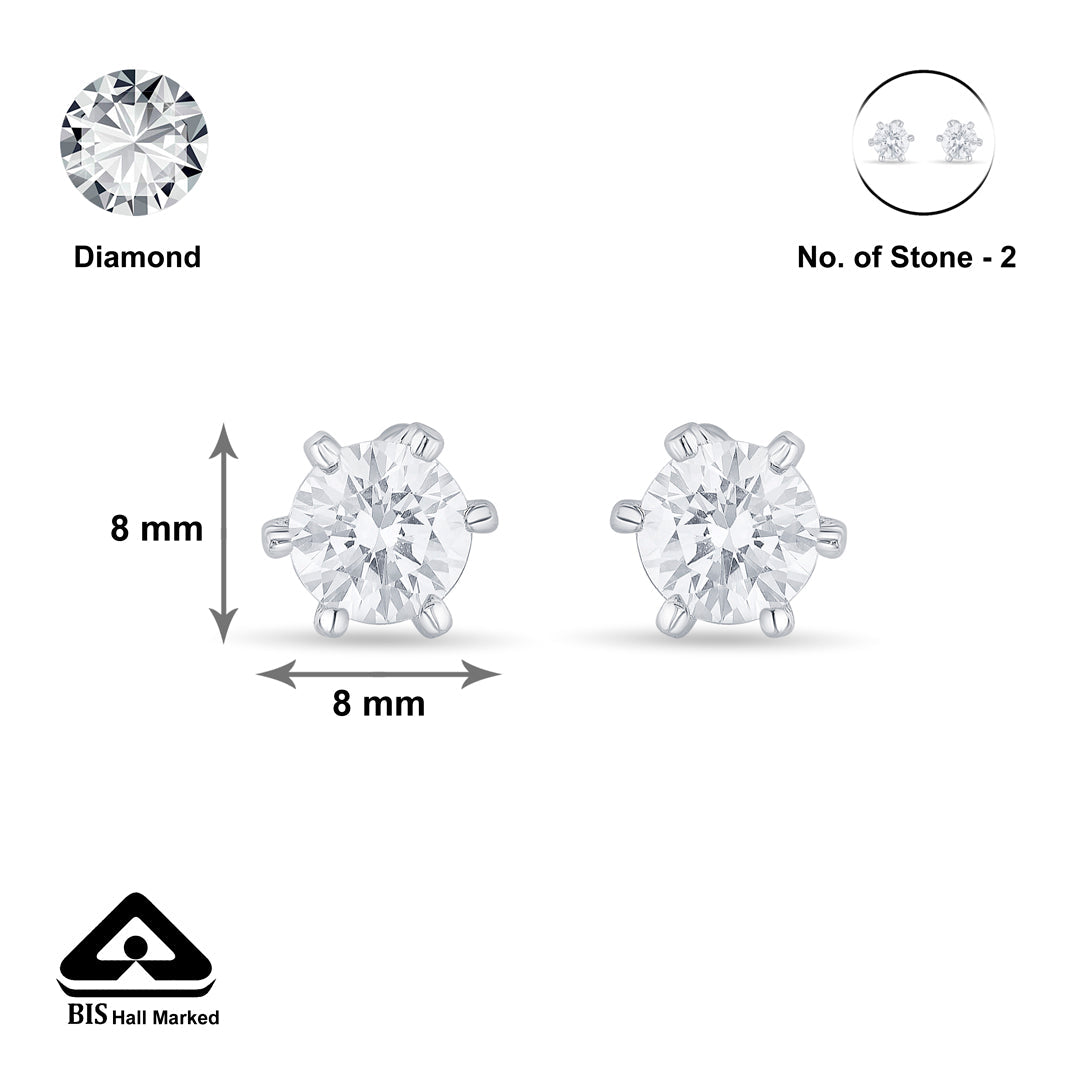 Moonlit Pop Silver Stud Earrings