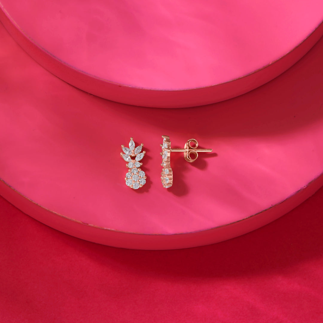 Tropical Spark Silver Stud Earrings