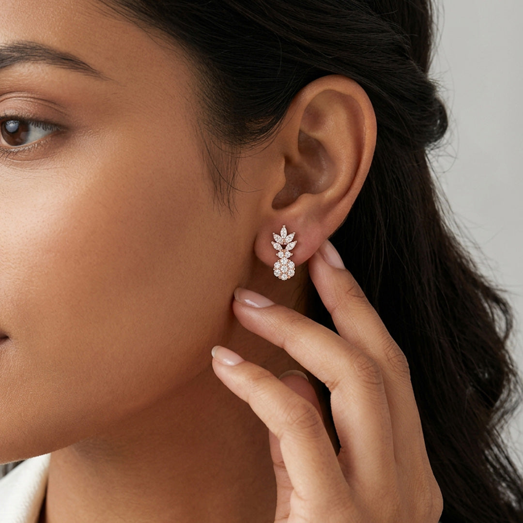 Tropical Spark Silver Stud Earrings