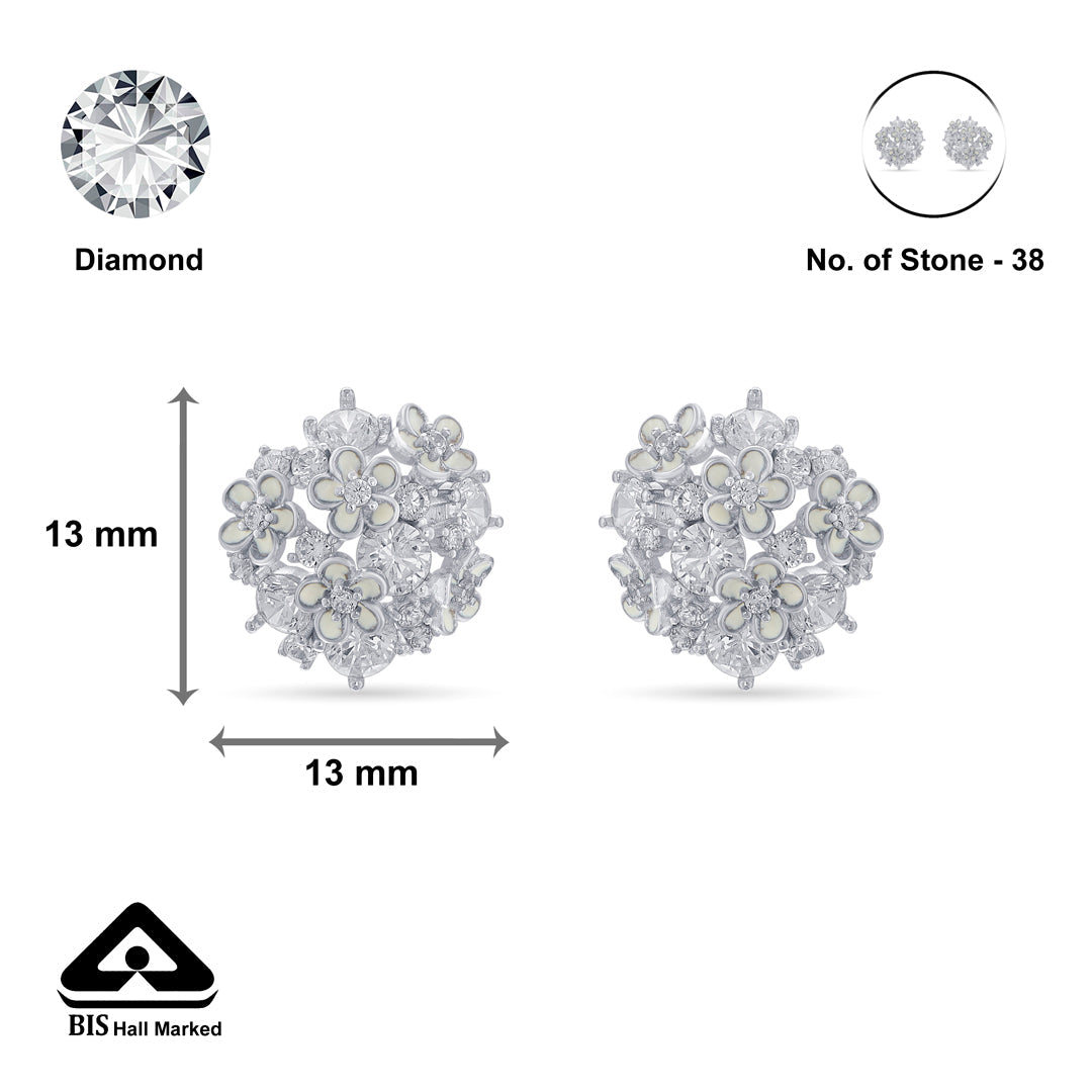 Daisy Spark Silver Stud Earrings