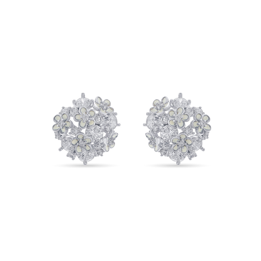 Daisy Spark Silver Stud Earrings