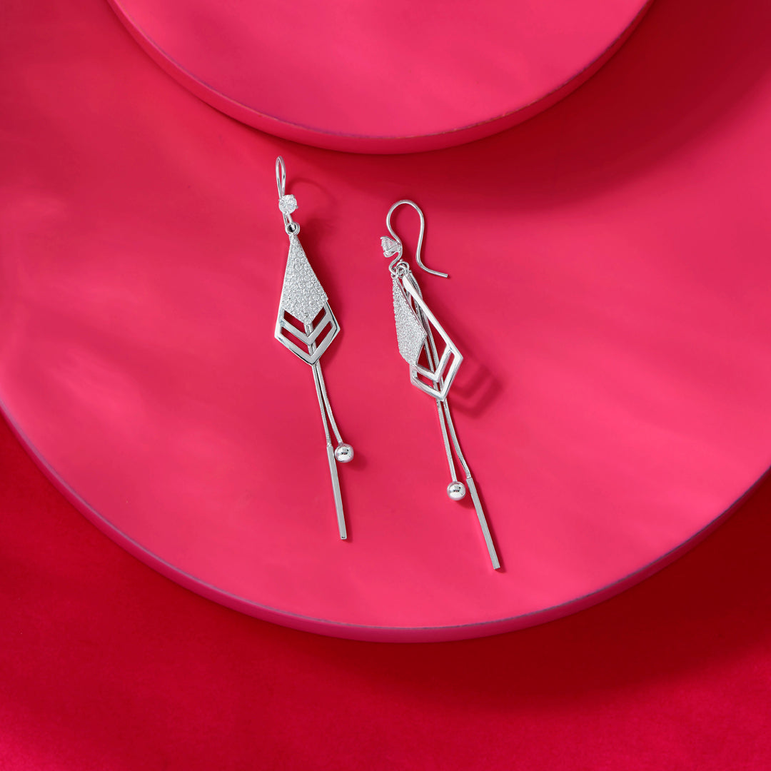 Modern Edge Silver Drops & Dangler Earrings
