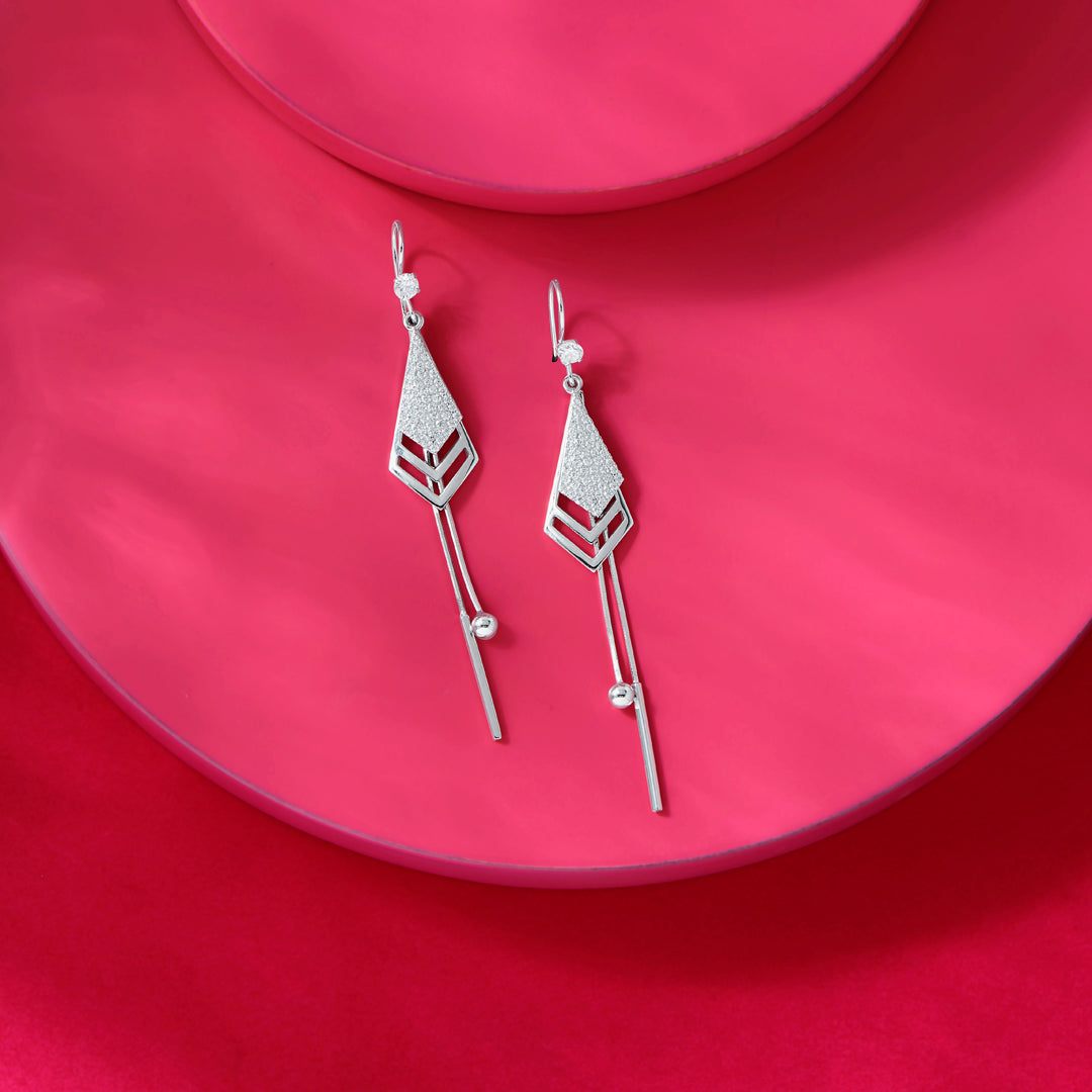 Modern Edge Silver Drops & Dangler Earrings