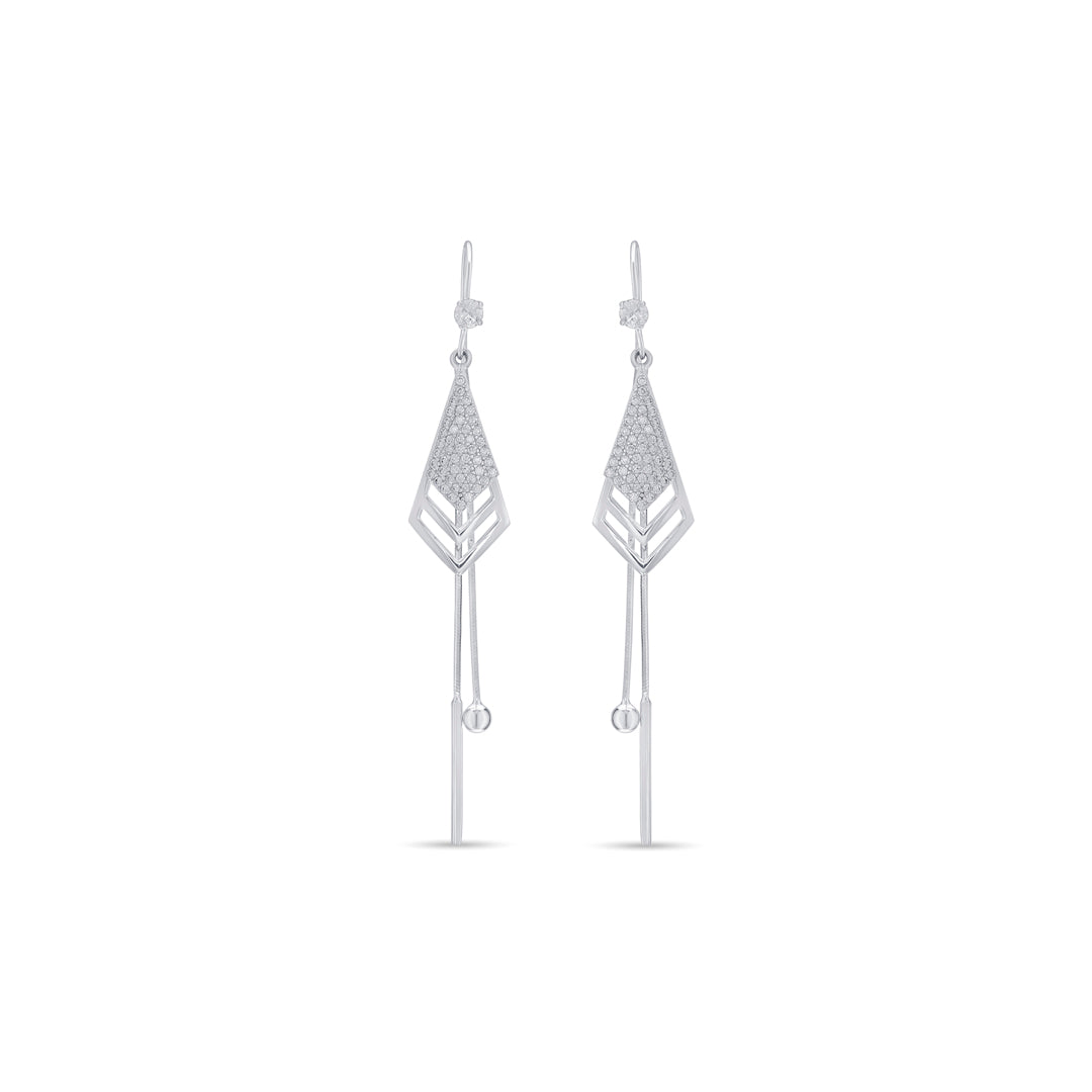 Modern Edge Silver Drops & Dangler Earrings