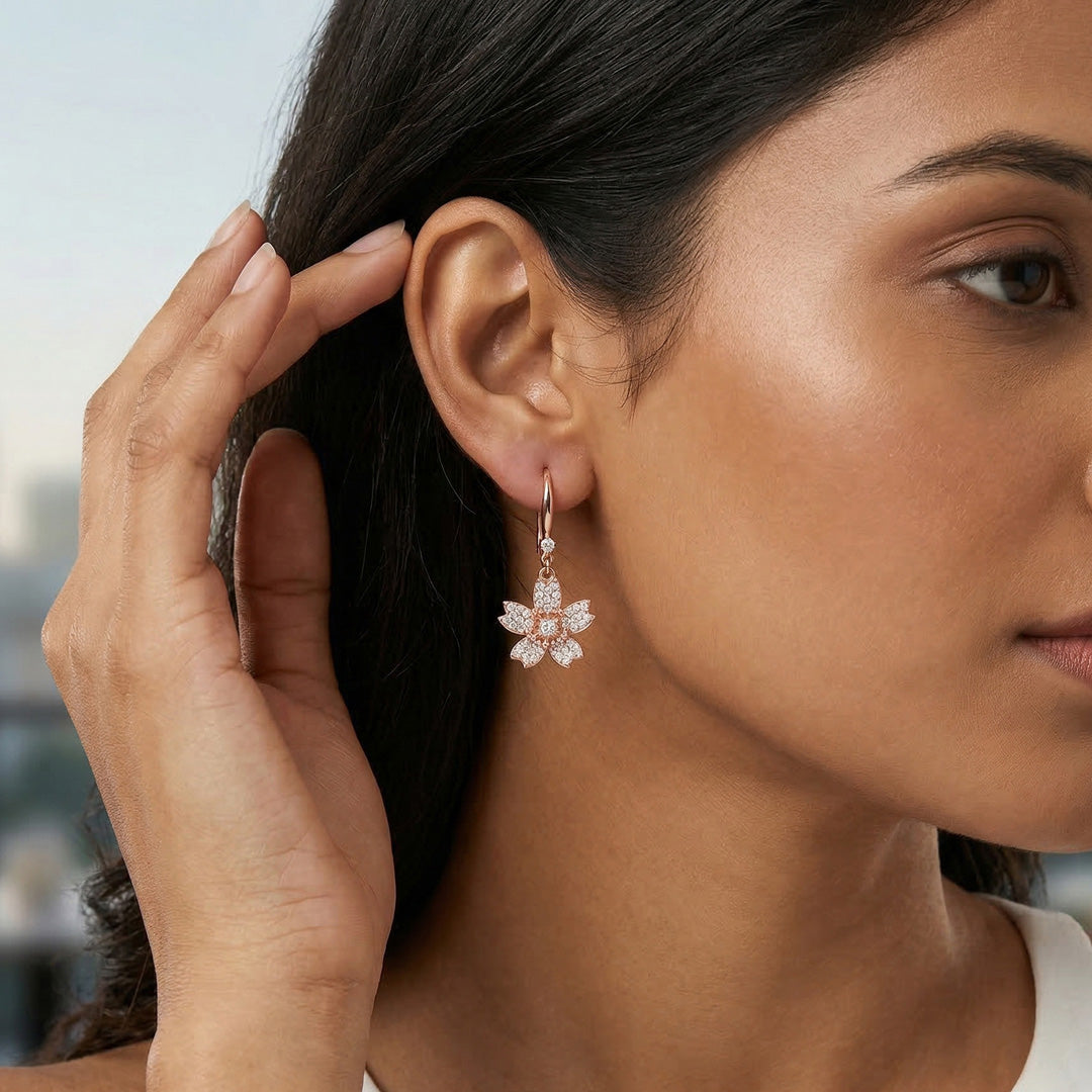 Bloom & Glow Silver Drops & Dangler Earrings