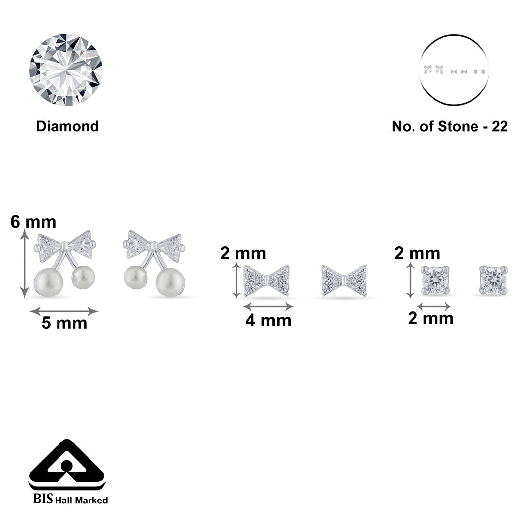 Everyday Glow Silver Stud Earring Set