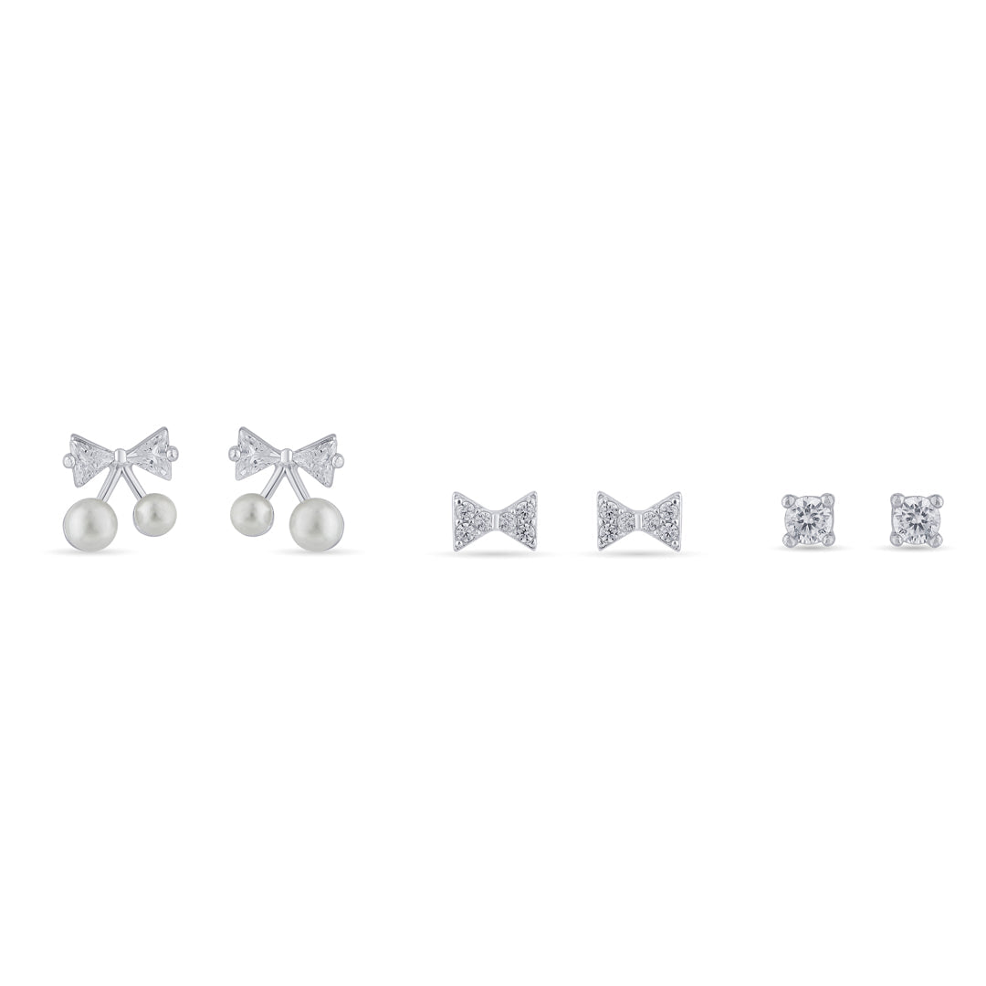Everyday Glow Silver Stud Earring Set